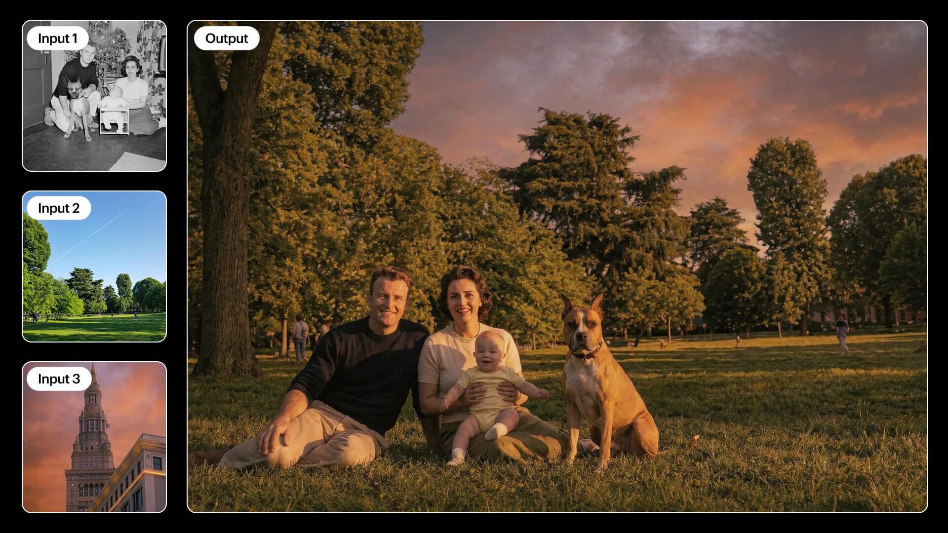 UNI-1 visual reasoning output — complex multi-element scene